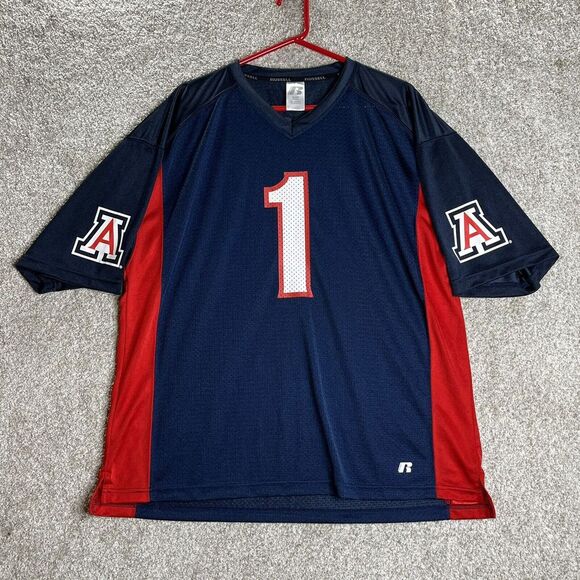 Arizona Wildcats Football Jersey Russel Men's XL Blue Red‎ - Picture 1 of 4